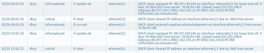 DHCPNAK logs